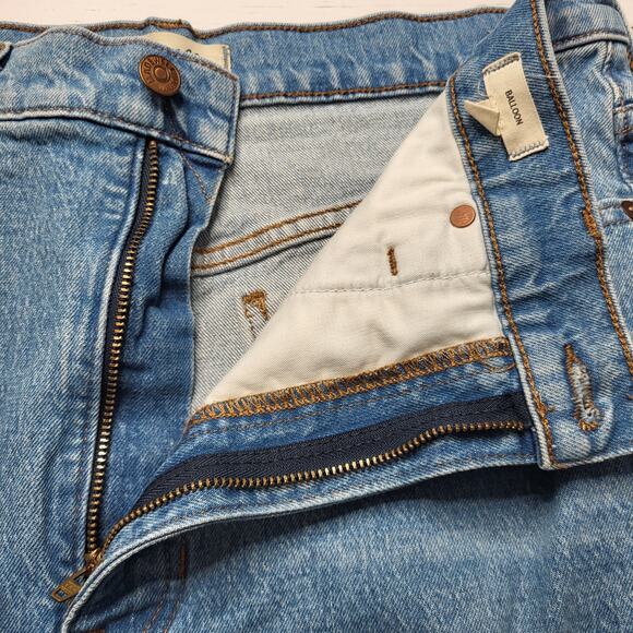 Madewell Balloon Jeans Cropped Medium Light Whistler Wash Baggy Curved Leg 29 - Picture 7 of 11